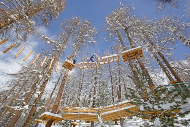 Costruzione parchi avventura durante la stagione invernale