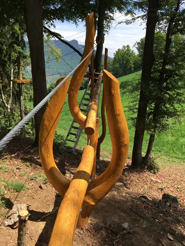 Particolare costruttivo parco avventura