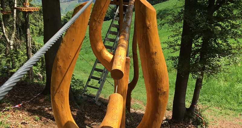Particolare costruttivo parco avventura